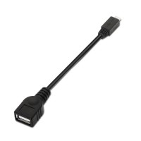 AISENS - CABLE USB 2.0 OTG, TIPO MICRO B/M-A/H, NEGRO, 15CM