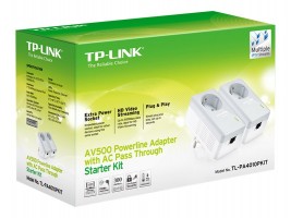 TP-LINK Kit de inicio con adaptadores Powerline AV500 con enchufe incorporado - puente - conectable en la pared